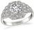 GIA Certified 1.38ct Diamond Art Deco Engagement Ring