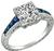 GIA Certified 2.01ct Diamond Sapphire Engagement Ring Photo 1