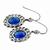 sapphire and diamond silver 14k yellow gold earrings 4
