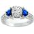 Estate Edwardian Style Diamond Sapphire 18k White Gold Engagement Ring