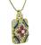 Round Cut Diamond Oval Cut Ruby Square Cut Sapphire 18k Yellow Gold Pendant