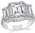 Estate GIA Cert 4.06ct Center Diamond 2.77ct Side Diamond Engagement Ring