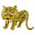 Estate 18k Yellow Gold Ruby Enamel Tiger Pin