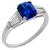 Jabel Ceylon Sapphire  Diamond Platinum Engagement Ring 