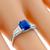 Jabel  1.48ct Emerald Cut Ceylon Sapphire 0.40ct Tapered Baguette Cut Diamond Platinum Engagement Ring 