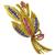 0.72ct Sapphire 0.52ct Ruby Gold Floral Pin