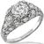 Art Deco GIA 1.55ct Diamond Platinum Ring