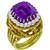 Estate 15.00ct Amethyst Diamond Gold Ring