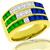 1.30ct Sapphire 0.84ct Emerald 0.71ct Diamond Gold Ring