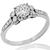 Antique Art Deco 0.62ct Old European Brilliant Diamond Platinum Engagement Ring
