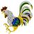 1.50ct Diamond Enamel Gold Rooster Pin