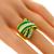 Estate 1.85ct Square Cut Colombian Emerald 1.00ct Carre And 0.31ct Round Cut Diamond 18k Yellow Gold Ring