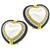 Estate Heart Mabe Pearl Onyx 0.50ct Round Brilliant Diamond 18k Yellow Gold Earrings