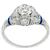 Antique Art Deco 0.75ct Old European Diamond Sapphire Platinum Engagement Ring