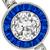 Estate Art Deco Style GIA Certified 0.58ct Circular Brilliant Diamond Faceted Cut Sapphire Platinum Engagement Ring 