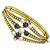 1960s 1.60ct Sapphire Diamond Pearl Gold Bangle