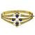 Estate 1960s 1.60ct Round Cut Sapphire 0.25ct Round Cut Diamond Pearl 14k Yellow Gold Bangle