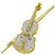 3.50ct Diamond Gold Violin Pin