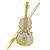 Estate 3.50ct Round Cut Diamond 14k Yellow  Gold Violin Pin