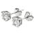 Vintage 1.00ct Round Brilliant Diamond 14k White Gold 4 Prong Stud Earrings 