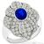 1.30ct Sapphire 1.00ct Diamond Gold Floral Ring