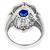 Sapphire Diamond 18k White Gold Floral Ring