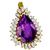 20.00ct Amethyst 2.60ct Diamonds Gold Pendant