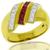 0.25ct Ruby 0.50ct Diamond Gold Ring