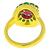 Ruby Emerald Diamond 18k Yellow Gold Cocktail Ring