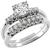 diamond 14k white gold  engagement ring wedding band set 3