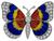 Vintage 1.00ct Diamond Enamel Butterfly Pin Photo 1