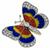 Vintage 1.00ct Diamond Enamel Butterfly Pin Photo 3