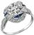 Vintage 2.12ct Diamond Sapphire Engagement Ring Photo 1