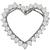 Vintage 2.50ct Round Cut Diamond 14k White Gold Open Heart Pin / Pendant Necklace