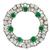 diamond emerald 14k white gold round pin  1