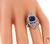 Art Deco Asscher Cut Sapphire Round Cut Diamond Platinum Ring