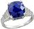 Vintage 6.23ct Sapphire 1.00ct Diamond Engagement Ring