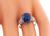 Art Deco Cushion Cut Ceylon Sapphire Baguette Cut Diamond Platinum Engagement Ring