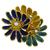 18k yellow gold enamel diamond flower pin 1