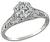 Vintage GIA Certified 0.91ct Diamond Platinum Engagement Ring Photo 1