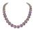 Oval Cut Amethyst Round Cut Diamond 14k Yellow Gold Necklace