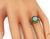 Round Cut Diamond Emerald Platinum Halo Engagement Ring