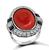 Vintage Coral 1.00ct Diamond Onyx Ring