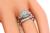 Old Mine Cut Diamond 14k White Gold Engagement Ring and Wedding Band Set