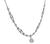 Round Cut Diamond 14k White Gold Bezel Platinum Necklace