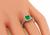 Emerald Cut Emerald Round Cut Diamond 18k White Gold Engagement Ring