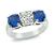 Estate 0.85ct Diamond 2.50ct Sapphire Three Stone Ring