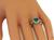 Heart Shape Emerald Round Cut Diamond Platinum Ring