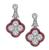Round Cut Diamond Baguette Cut Ruby Platinum Earrings
