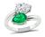 Estate 1.00ct Diamond 0.63ct Colombian Emerald Ring